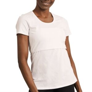Boob Design Classic Organic Scoop Neck Maternity & Nursing Top in White